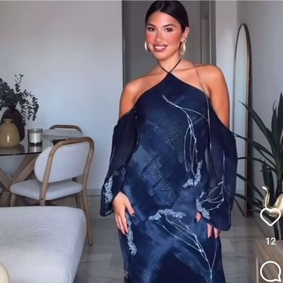 NWT ZARA Benla HALTER DRESSโWITH METALLIC THREAD AND BEADING - Picture 10 of 15